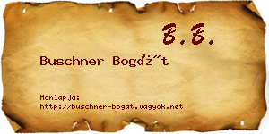 Buschner Bogát névjegykártya